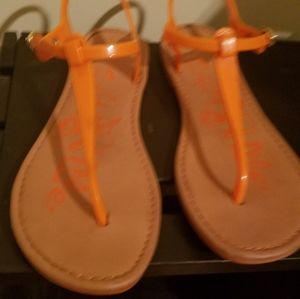 Cute orange woman's sandals size 8